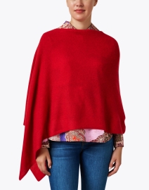Front image thumbnail - Minnie Rose - Red Cashmere Ruana