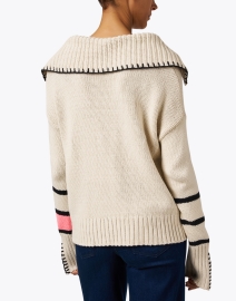 Back image thumbnail - Lisa Todd - Beige Contrast Stitch Sweater