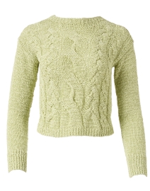 Product image thumbnail - Vince - Light Green Cable Sweater