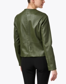 Back image thumbnail - Susan Bender - Green Leather Jacket