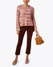 Look image thumbnail - Ecru - Multi Color Striped Sweater