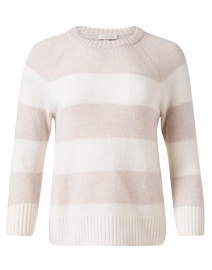 Ivory Striped Cashmere Sweater