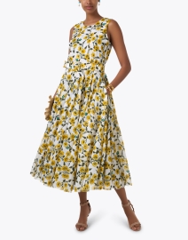 Look image thumbnail - Samantha Sung - Aster Yellow Floral Print Cotton Dress