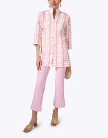 Look image thumbnail - Connie Roberson - Rita Pink Print Linen Jacket