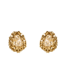 Gold and Crystal Faberge Stud Clip Earrings