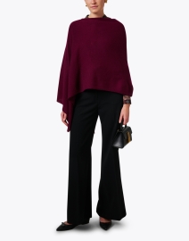 Look image thumbnail - Minnie Rose - Bordeaux Red Cashmere Ruana