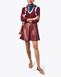 Look image thumbnail - Shoshanna - Alexa Red Leather Combo Dress