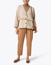 Look image thumbnail - Marc Cain - Brown Wool Blend Pleated Pant