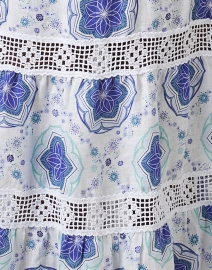 Fabric image thumbnail - Temptation Positano - Bacco Blue Printed Linen Dress