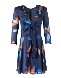 Product image thumbnail - Emporio Armani - Blue Printed Silk Dress