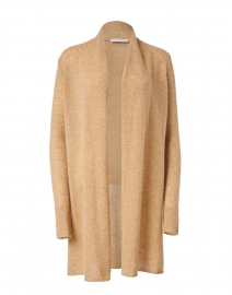 Product image thumbnail - White + Warren - Camel Heather Essential Cashmere Cardigan