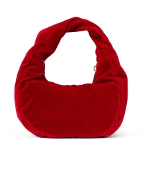 Back image thumbnail - Frances Valentine - Cece Cranberry Red Velvet Bag