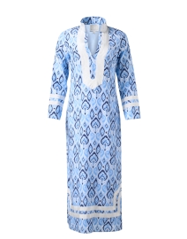 Product image thumbnail - Sail to Sable - Blue and White Silk Blend Tunic Dress