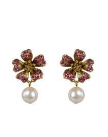Product image thumbnail - Oscar de la Renta - Flower Pearl Drop Earrings