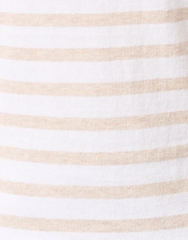 Fabric image thumbnail - Kinross - White and Beige Striped Cotton Cashmere Sweater