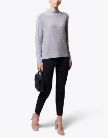 Grey Mixed Rib Cashmere Sweater