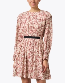 Front image thumbnail - Jason Wu - Red Floral Print Pleated Dress