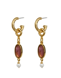 Product image thumbnail - Ben-Amun - Gold Stone Drop Earrings 