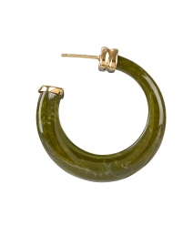 Gas Bijoux - Abalone Green Stone Hoop Earrings 