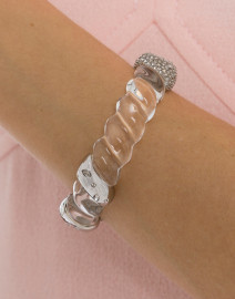 Clear Crystal Encrusted Rope Hinge Bracelet