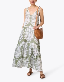 Look image thumbnail - Juliet Dunn - Sage Green Floral Maxi Dress