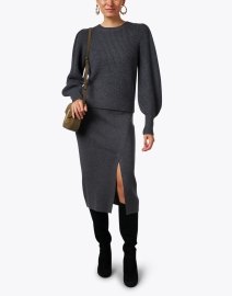 Look image thumbnail - Repeat Cashmere - Grey Knit Wool Skirt
