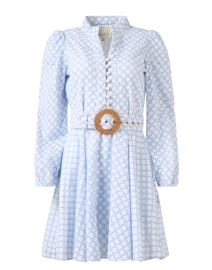 Blue and White Cotton Lace Dress
