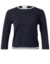 Product image thumbnail - Allude - Navy Cotton Cashmere Sweater