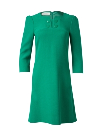 Product image thumbnail - Jane - Pippa Green Wool Crepe Dress