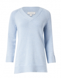 Light Blue Cotton Cable Knit Sweater