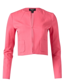 Pink Jacquard Cropped Jacket