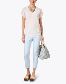 Look image thumbnail - Kinross - Ivory Cashmere Popover Sweater