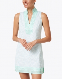 Sail to Sable - Blue and White Geo Print Cotton Classic Tunic