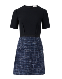Product image thumbnail - Jason Wu Collection - Navy Tweed and Crepe Dress