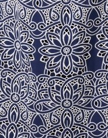 Fabric image thumbnail - Shoshanna - Orla Navy and White Embroidered Eyelet Dress