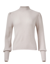 Product image thumbnail - Allude - Taupe Cashmere Mock Neck Sweater