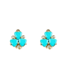 Product image thumbnail - Atelier Mon - Turquoise Cluster Stud Clip Earrings