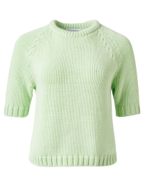 Green Cotton Short Sleeve Sweater