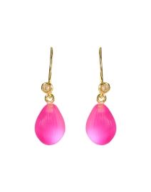 Pink Lucite Teardrop Earrings