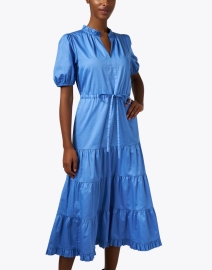 Front image thumbnail - L.K. Bennett - Hedy Blue Cotton Dress