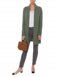 Look image thumbnail - Cortland Park - Sophie Green Cable Knit Cardigan