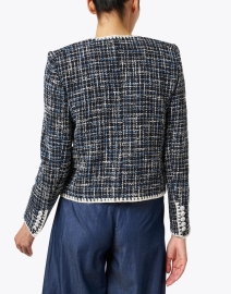Back image thumbnail - Veronica Beard - Bosea Navy and Ivory Tweed Jacket
