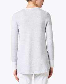 Back image thumbnail - Kinross - Grey Cashmere Cotton Reversible Sweater