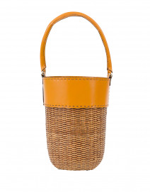 Lucie Caramel Woven Wicker Bucket Tote
