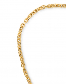 Back image thumbnail - Ben-Amun - Gold Textured Disc Chain Link Necklace