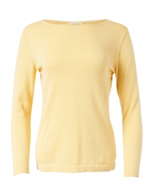 Yellow Solid Pima Cotton Boatneck Sweater 
