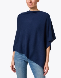 Front image thumbnail - Kinross - Navy Cashmere Poncho
