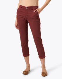 Front image thumbnail - AG Jeans - Caden Burgundy Stretch Cotton Pant