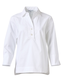 Product image thumbnail - Hinson Wu - Aileen White Button Back Stretch Poplin Shirt