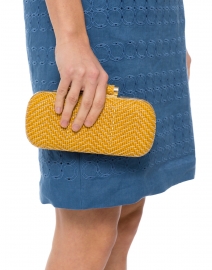 Catalina Woven Yellow Clutch